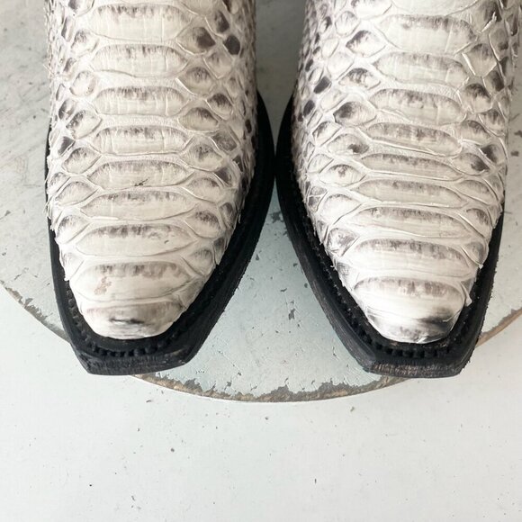 Lane VICKSON Womens Cowboy Bootie 7 SnakeSkin Black Western Cowgirl Short Boots - Picture 6 of 11